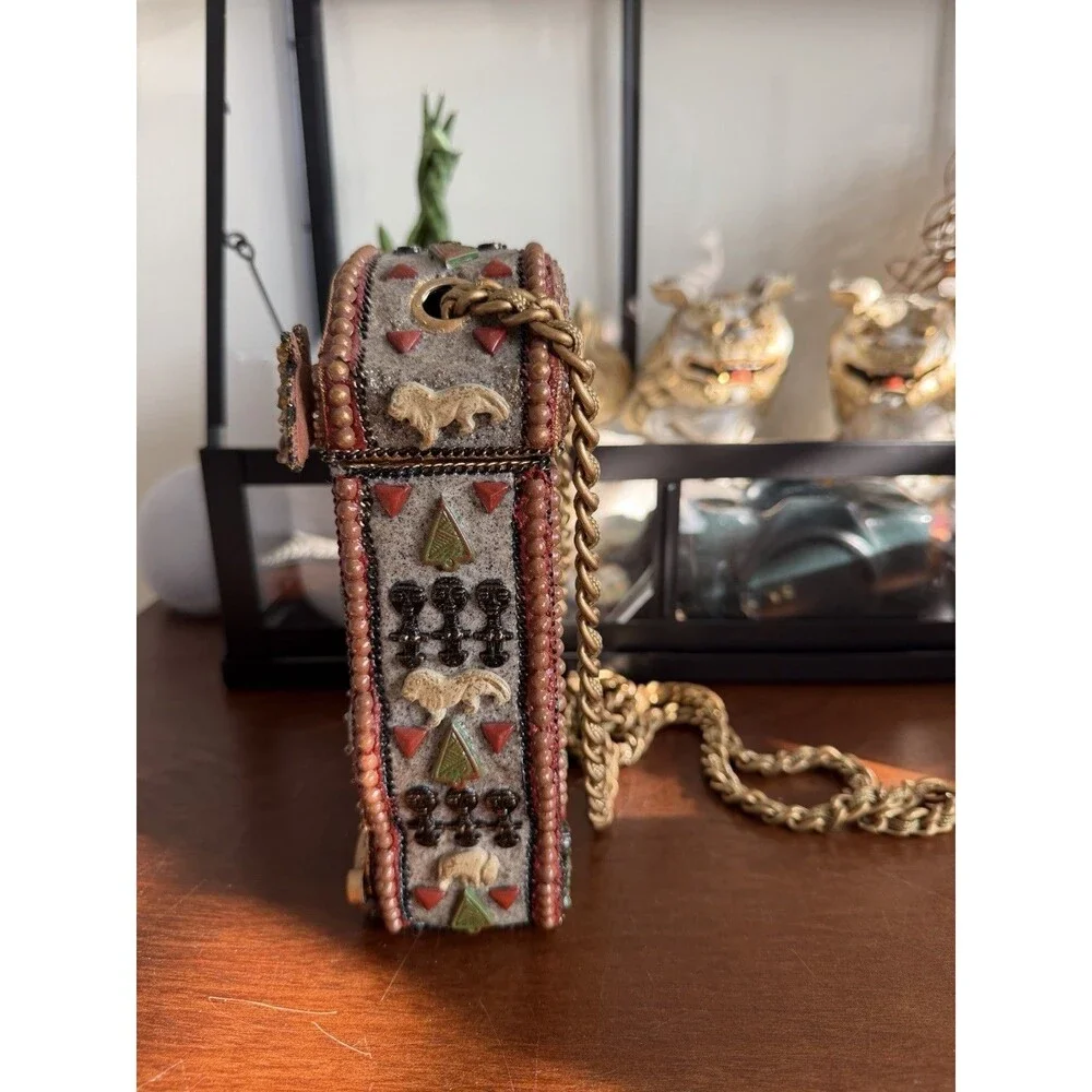 VTG Mary Frances 1738 PURSE Crossbody Chain -Africa Zebra, Giraffe,Elephant READ - Picture 4 of 11